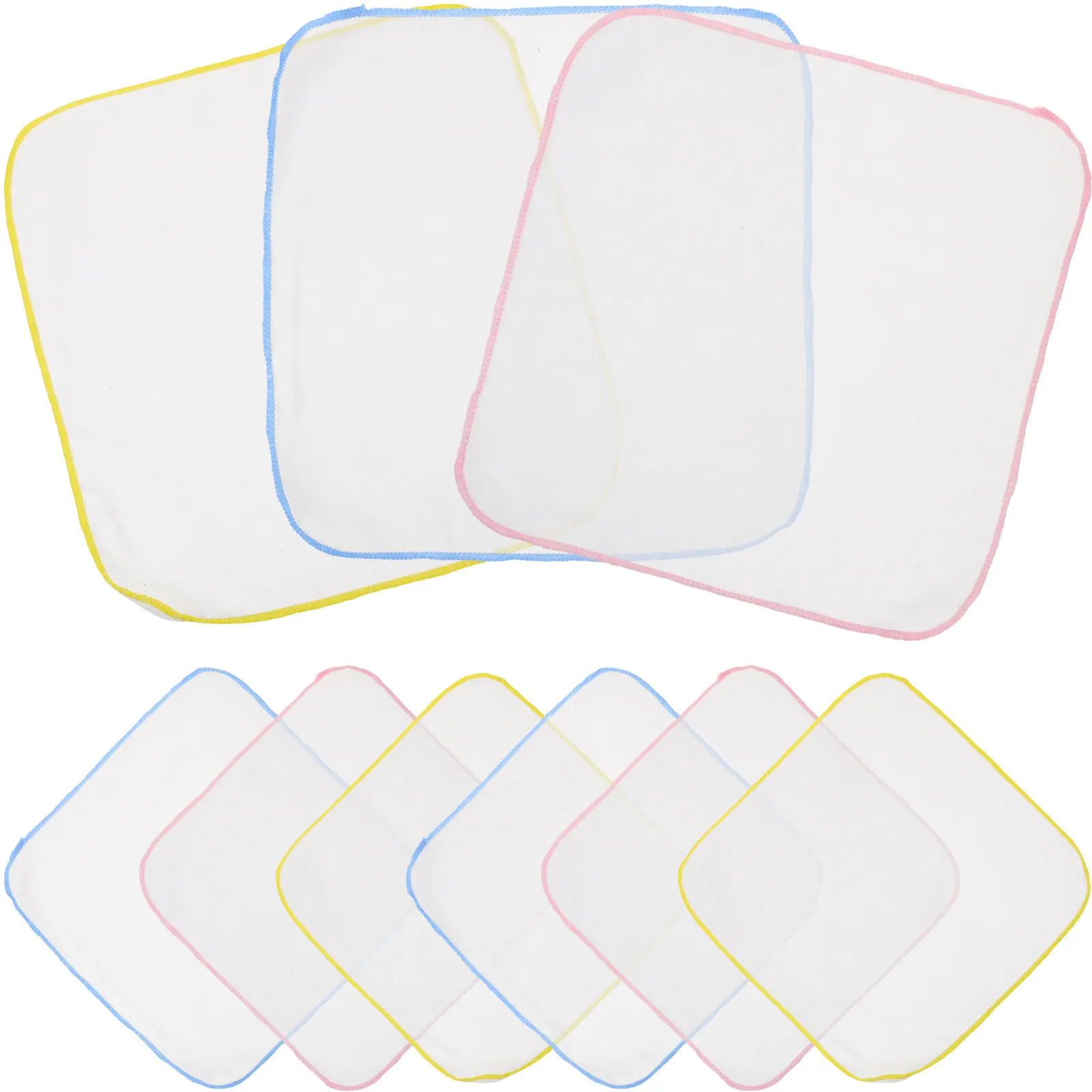 

9Pcs Baby Burp Towels High Quality Cotton Small Towels Square Kerchiefs Drooling Bibs for Boys and Girls 25x25cm Water