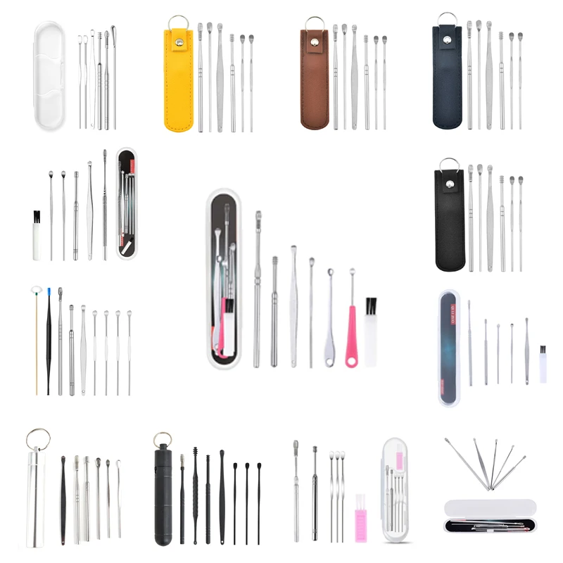 

5-9Pcs/Set Ear Wax Remover Ear Cleaning Kit Ear Pick Earpick Ear Cleaner Spoon Care Ear Clean Tool for Baby Adults Ear Care Set