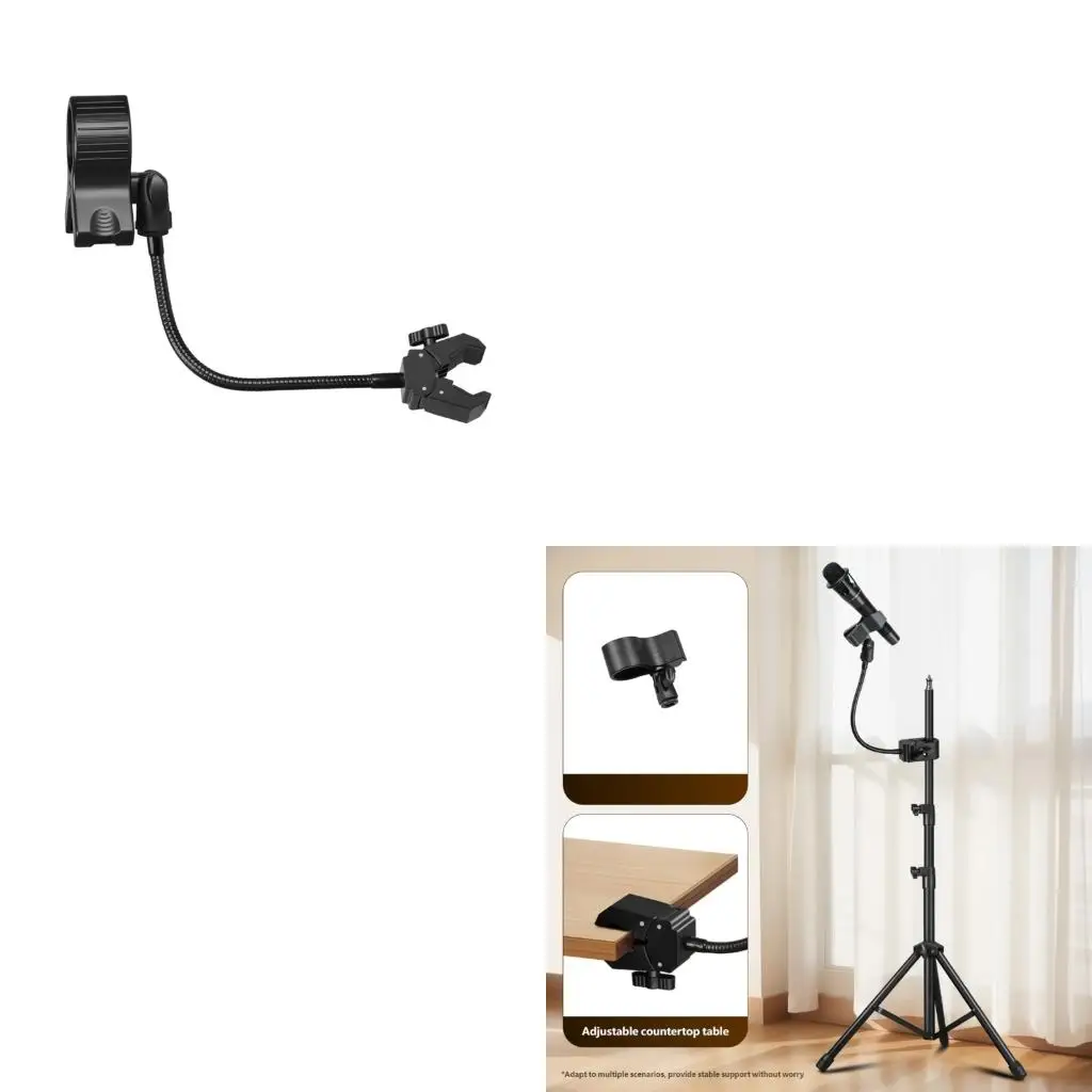 Upgraded Flexible Gooseneck Microphone Holder Stand For Hair Dryer Flashlights Applications 30cm Length