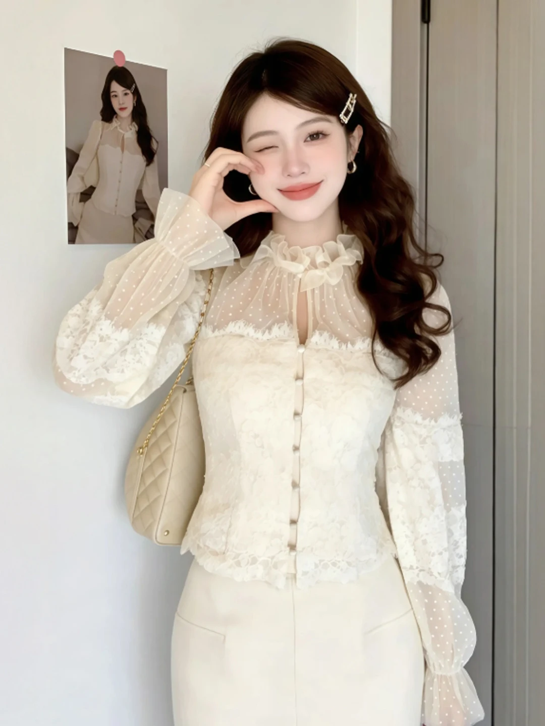 

Уникальная корейская женская блузка Slim Fit с эффектом утяжки талии, модная зимняя модель