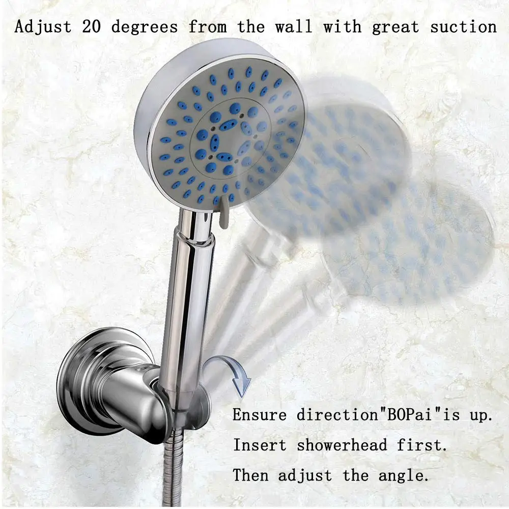 Shower Head Holder Bathroom Strong Vacuum Suction Cup Wall Mount Holder Adjustable Hand Shower head Bracket Bathroom Accessories