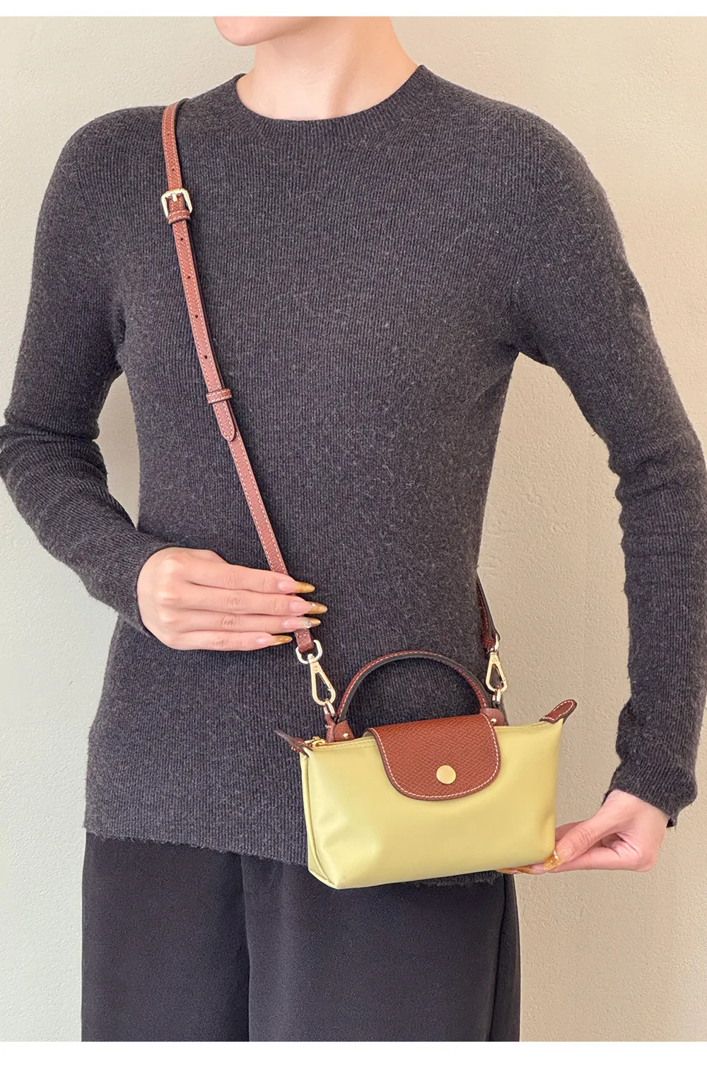 2026 New Leather Bag Strap For Longchamp Mini Lime Durable Fashion Without Punching Modification Bag Accessories