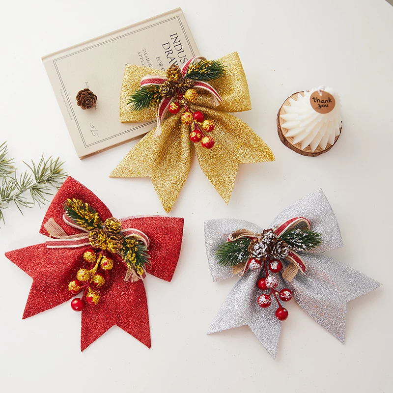 

Christmas Decorations, Bows, Christmas Tree Decorations, Pendants, Window Wall Decoration, Atmosphere Scene Arrangement Props