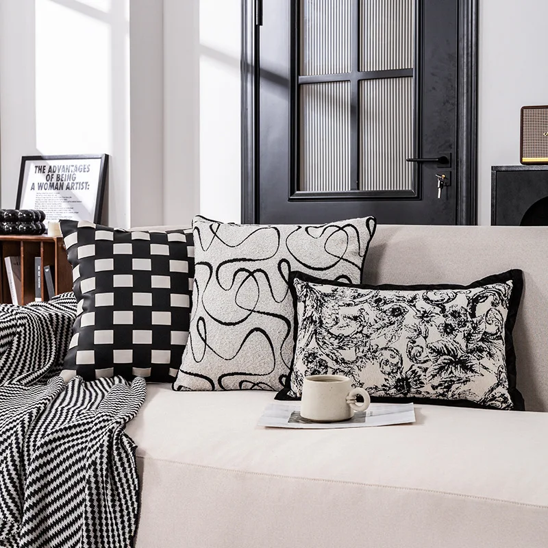 

45X45CM Jacquard Throw Pillow Cover Modern Geometric Stamping Waist Cushion Cover Decor Home Decorative Pillowcase