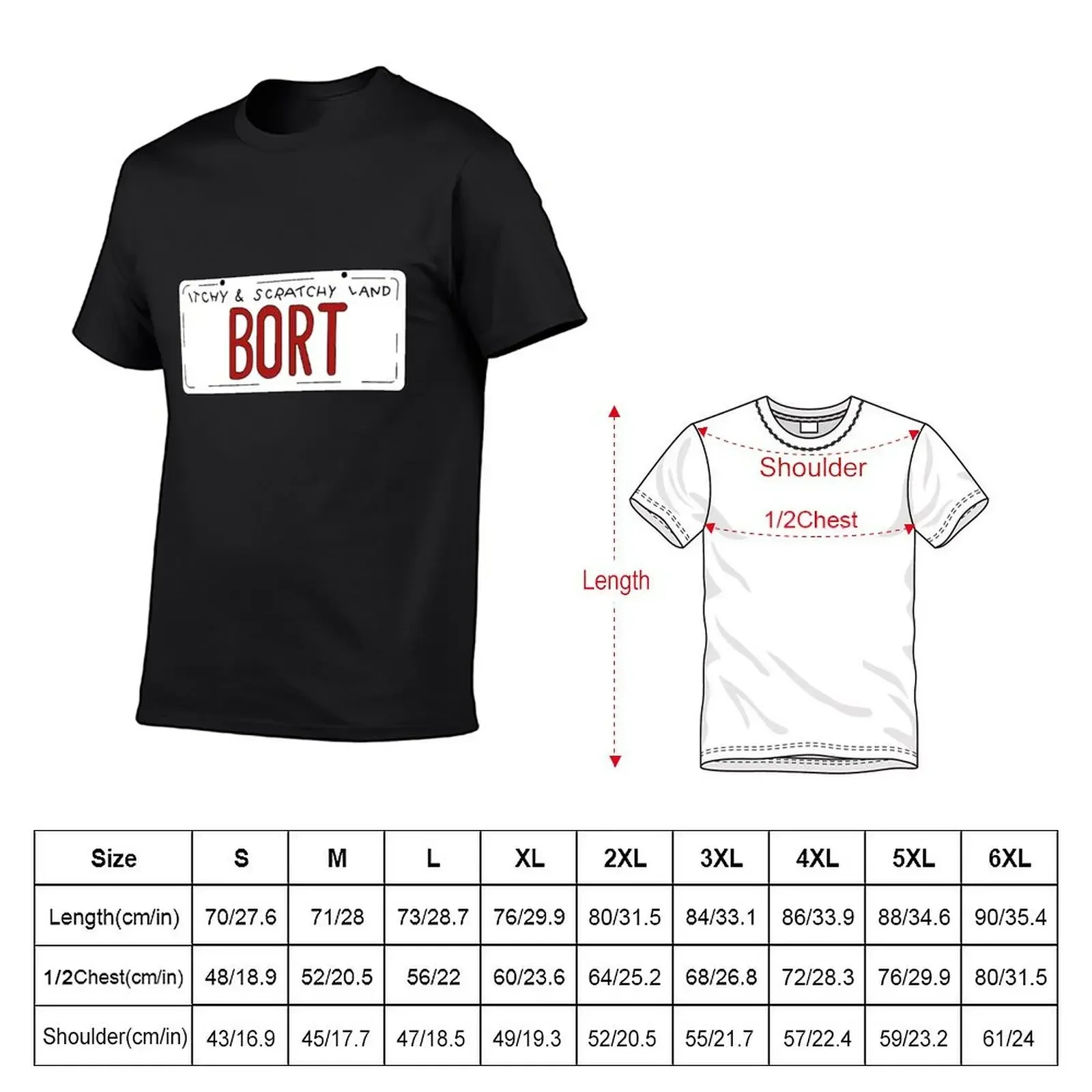 Bort License Plates VigFanStore T-Shirt tops vintage anime shirt anime stuff t shirts for men cotton