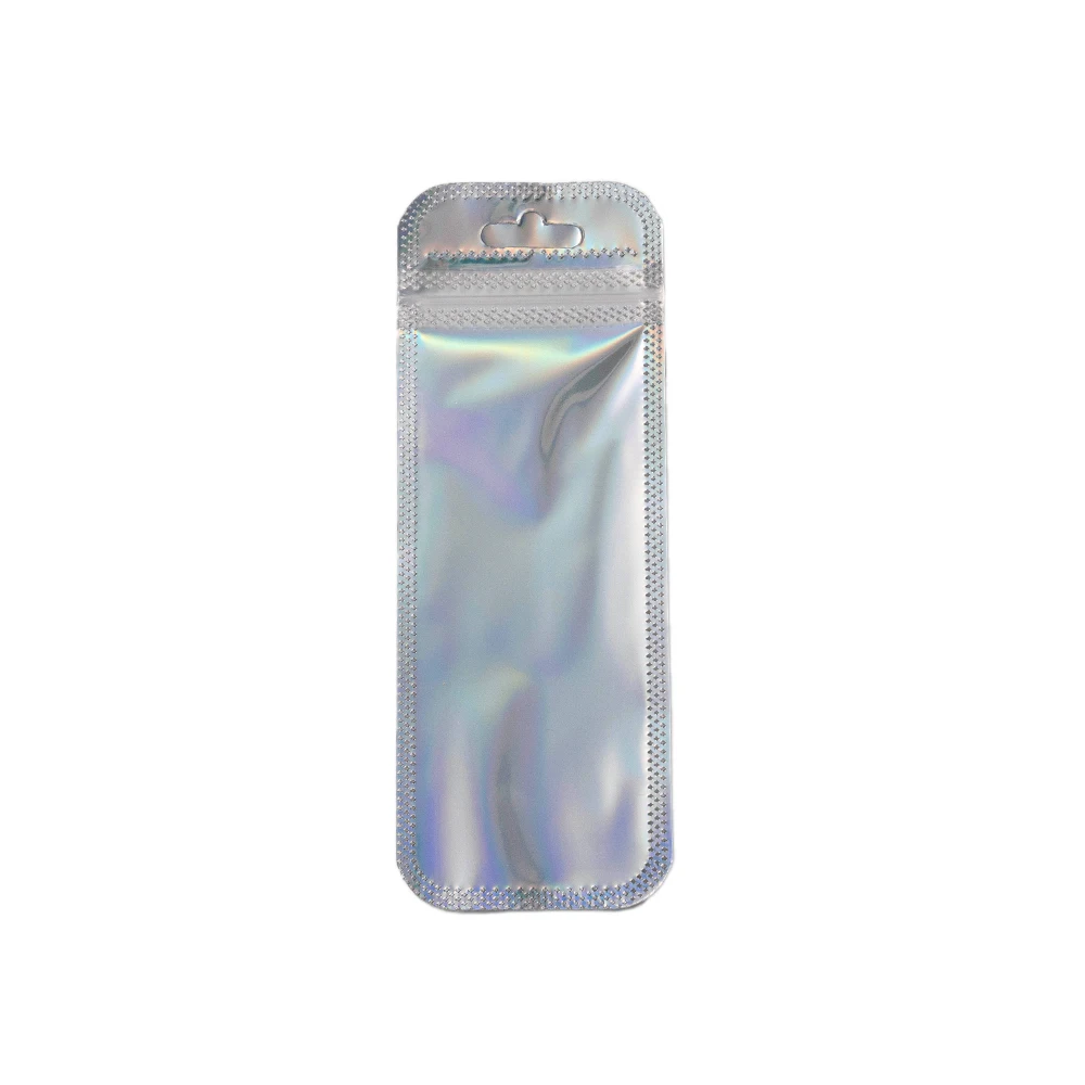 50Pcs/Lot Iridescent Holographic Ziplock Bags Transparent Resealable Plastic Pouch For  Jewelry Earrings Pendants Display