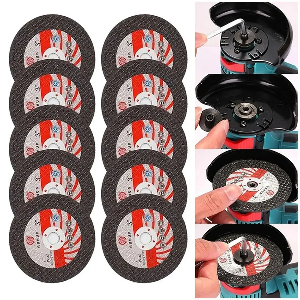 5PCS 75mm 3inch Mini Resin Grinding Wheel Metal Glass Disc Wood Tile Marble Cutting Polishing Sheet For 12V Angle Grinder