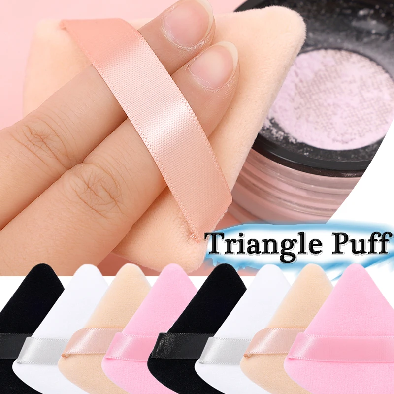 Triangle Velvet Powder Puff  Makeup Sponges for Face Eyes Contouring Shadow Seal Cosmetic Foundation Washable Velvet Makeup Tool