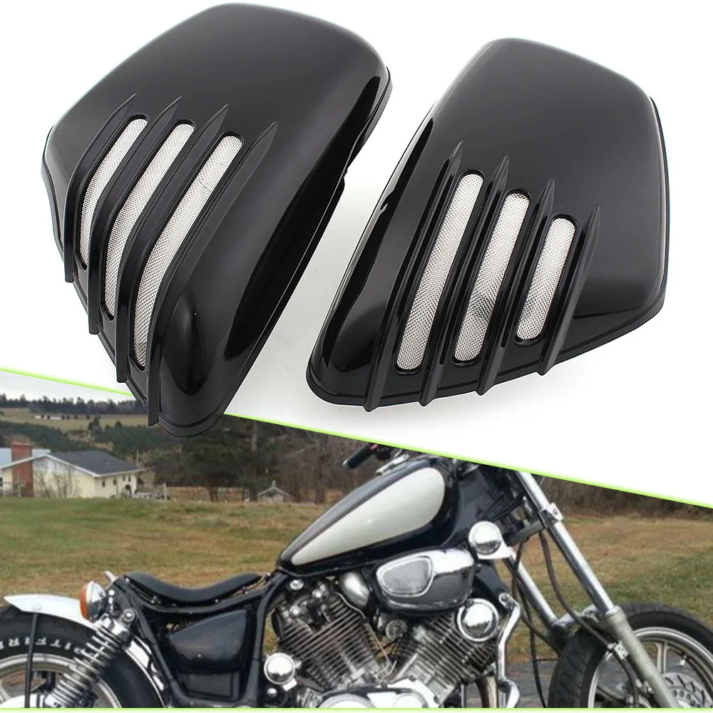 

Motorcycle Battery Side Fairing Cover ABS Plastic Guard Protector Covers Black For Yamaha XV700 750 1000 1100 Virago 1984-2021