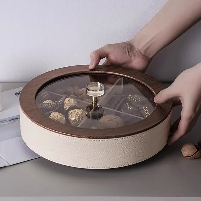 Household high-end dried fruit plate, new light luxury coffee table, nut box, exquisite living room, snack candy storage