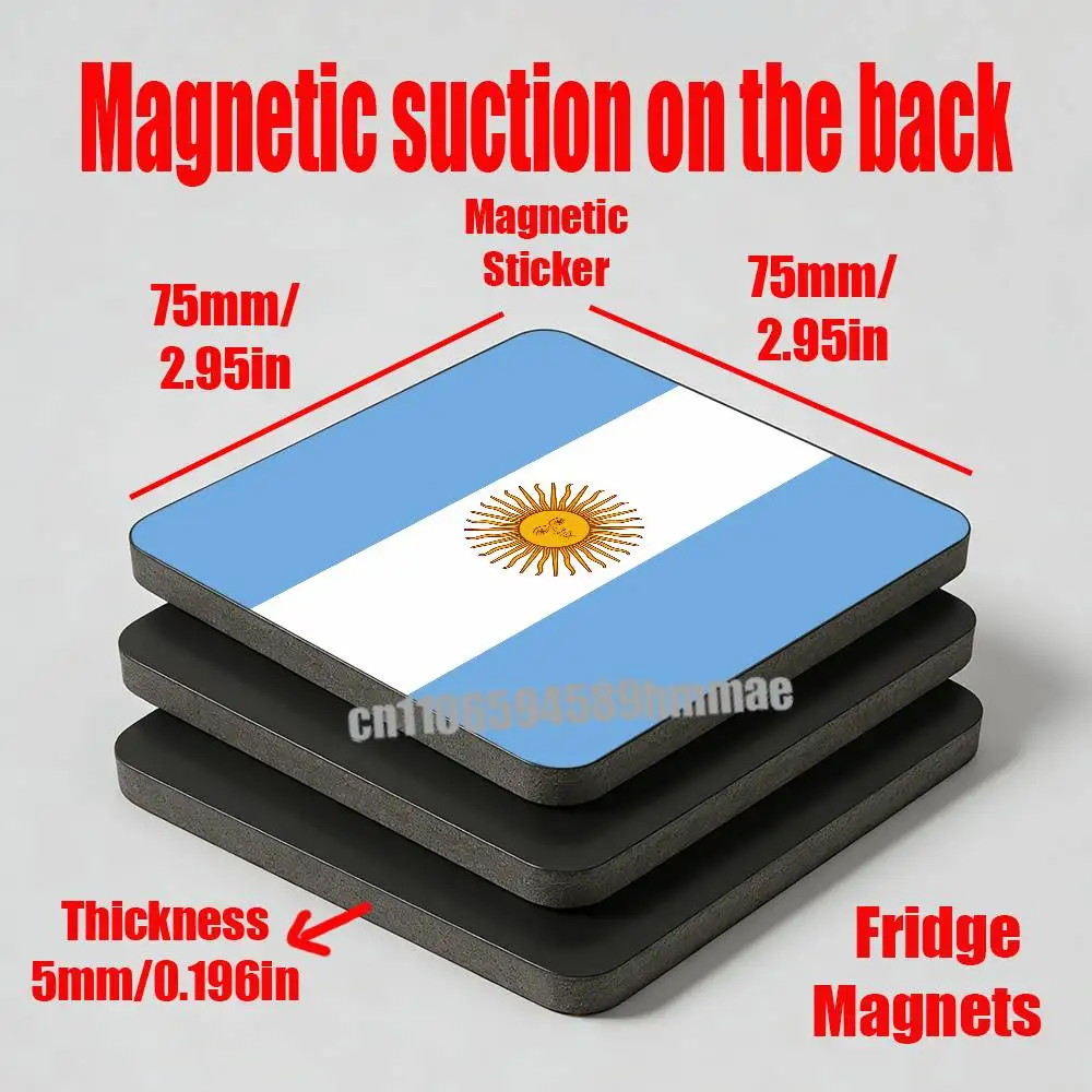 For Argentina Passport Flag Logo Fridge Magnets Freezer Metal Cabinet Custom Refrigerator Magnetic Card Case