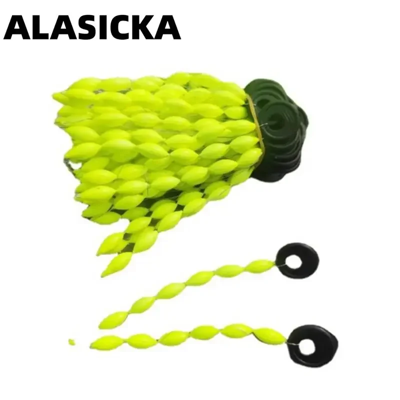 

30Pcs/5packs 6 In 1 Fishing Float String Type Seven Star Float Foam Space Bean Fishing Line Stopper Buoys Tackle Accessories