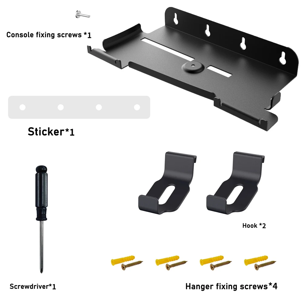 

REMANK Wall Mount Bracket Storage Stand for PS5 Slim Digital Edition and Disc Editionwith 2 Controller Mounts Wall Hanging Stand