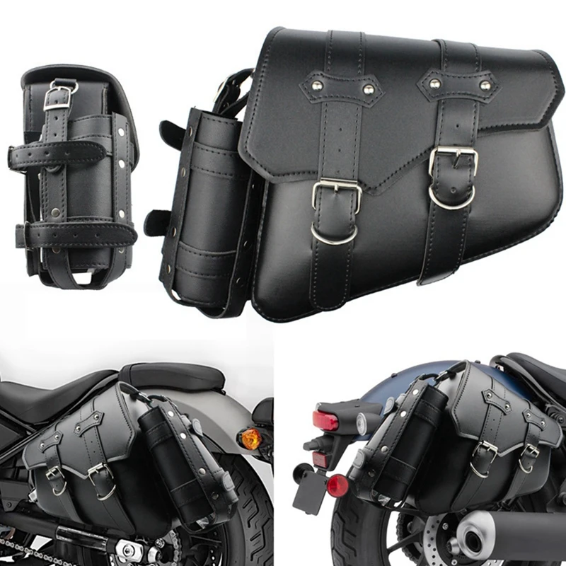 Bolsa lateral modificada para motocicleta, bolsa de ferramentas modificada para carro cruzeiro príncipe, bolsa suspensa com garrafa de água para motocicleta-A33K