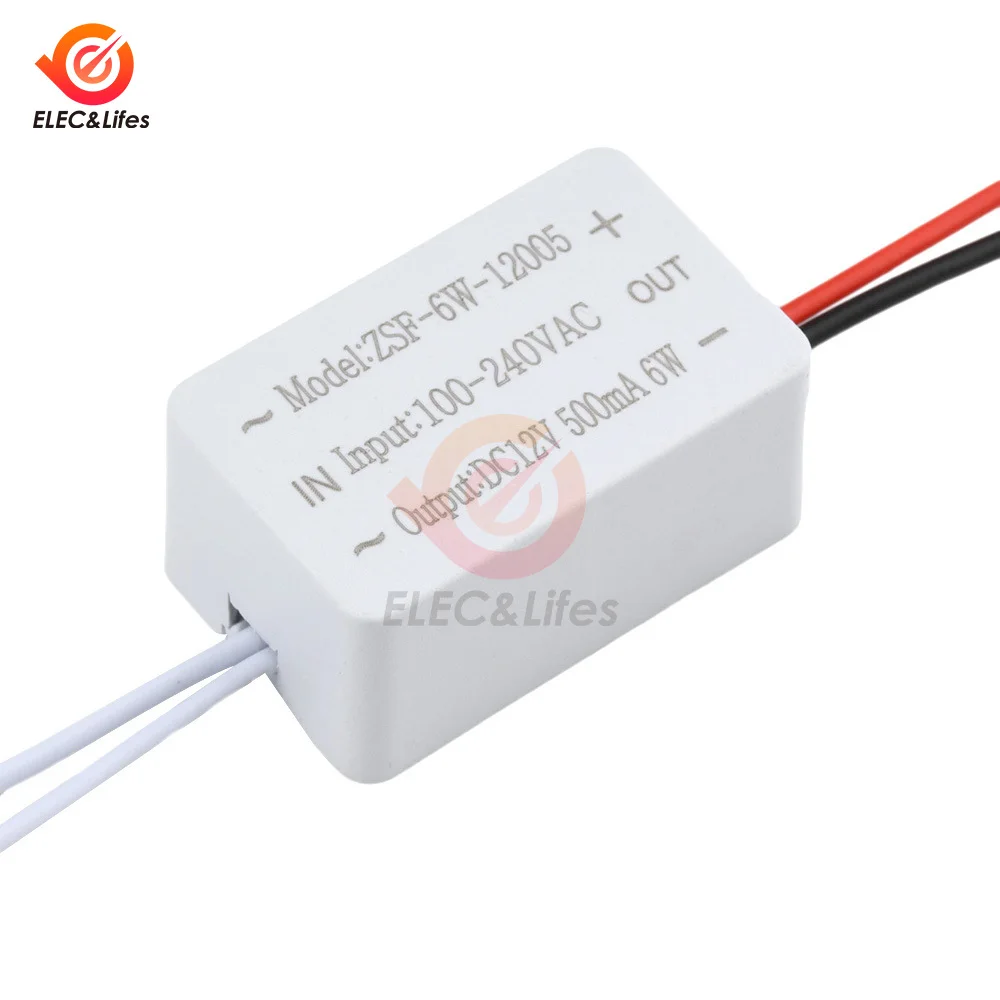 LEDドライバー 6W 0.5A 12W 1A 18W 1.5A 24W 2A 36W 3A 48W 4A 60W 5A LED電源用 AC 100-240VからDC 12Vへの照明用トランスフォーマー