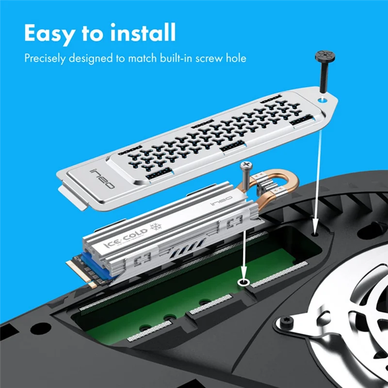 INEO-Disque dur à semi-conducteurs NVMe avec couvercle, refroidisseur de refroidissement, dissipateur thermique efficace, PS5, SSD M.2