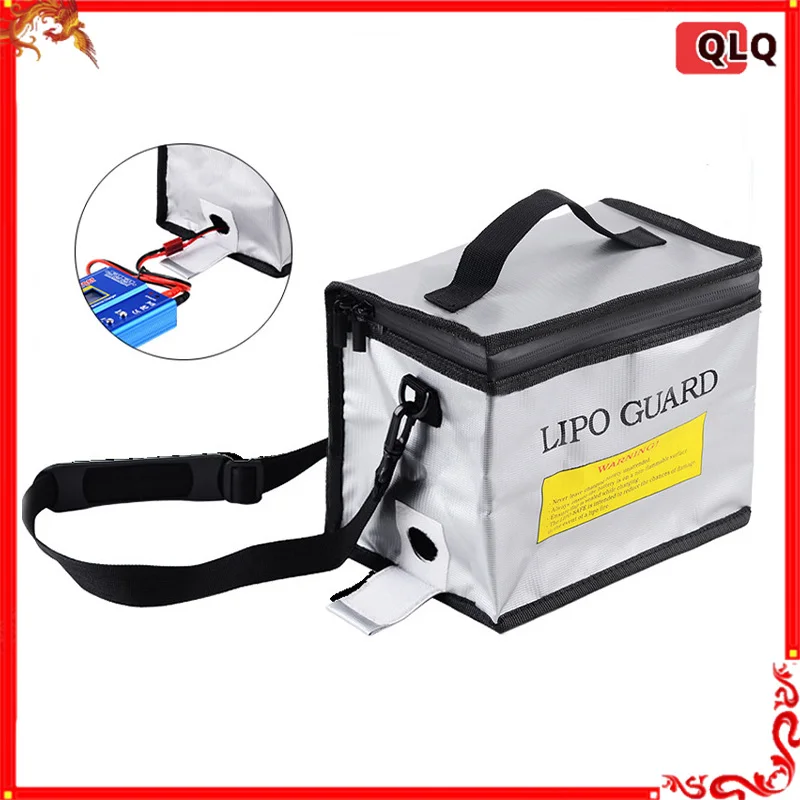 Lithium Battery Explosion-proof Bag 215x145x165mm High Temperature Resistant Fpv Flame Retardant Bag With Battery Hole