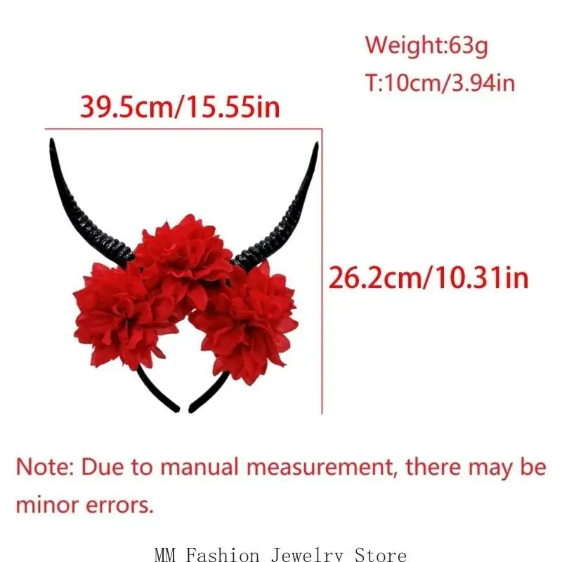 رباط شعر من الراتنج بتصميم قرن الظباء D0UB لأزياء لعب الأدوار وإكسسوارات الشعر لحفلات الهالوين #6