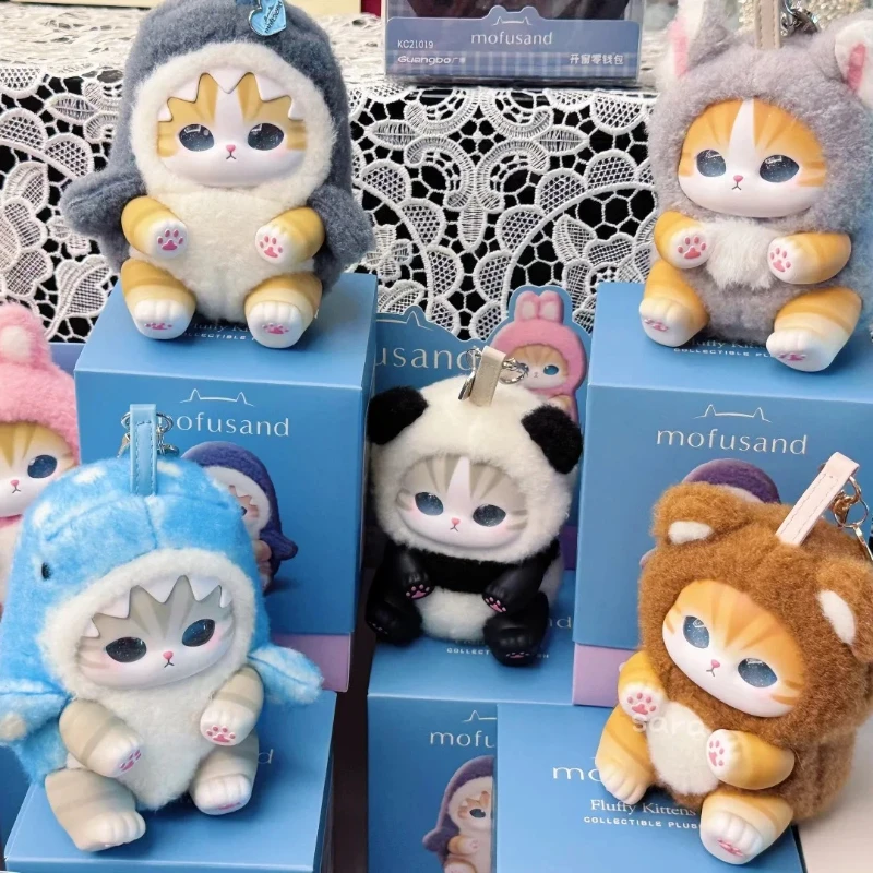 Mofusand série de vinil caixa cega brinquedos-surpresa tubarão gato pingente brinquedo presente exclusivo para crianças aniversário meninas ornamentos colecionáveis