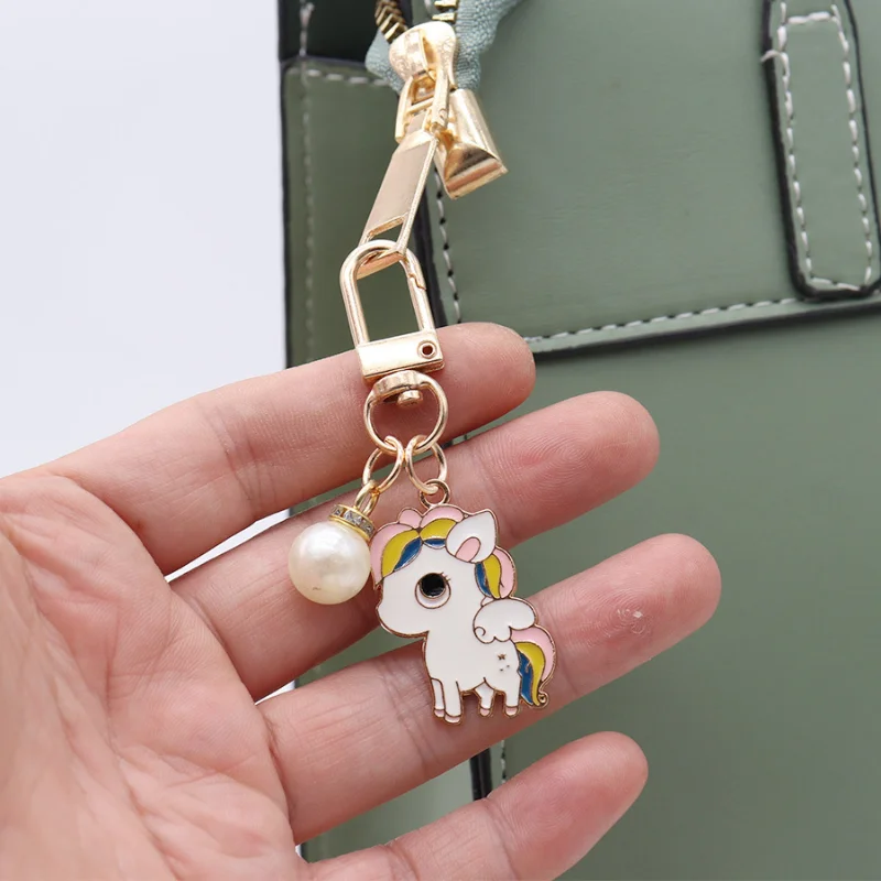 2023 Handmade Spring, Summer, Autumn and Winter Four Seasons Scenery Children's Schoolbag Pendant Alloy Dripping Oil Key Chain