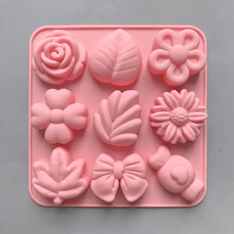 3D Food Grade Silicone Cake Mold Soft Heat Resistant Non-Stick Reusable for Jelly Pudding Ice Home Kitchen Baking