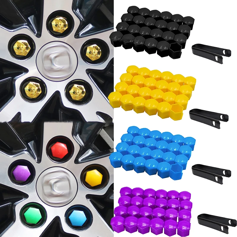 20Pcs Car Wheel Nut Caps Protection Cover Wheel Bolts Caps Anti-Rust Auto Tyre Hub Screw Nut Bolt Cover Car Exterior Decoration