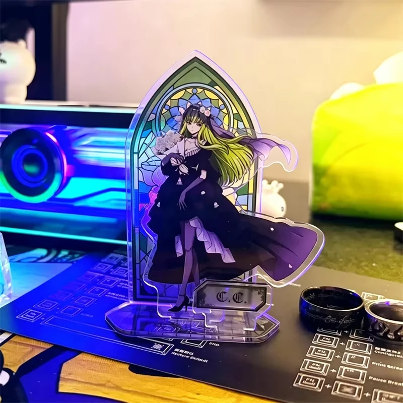 Cute Code Geass Lelouch Rebellion Acrylic Stand C.C. Dress Figure Stained Glass Desktop Ornament Unisex Accessories Gift New