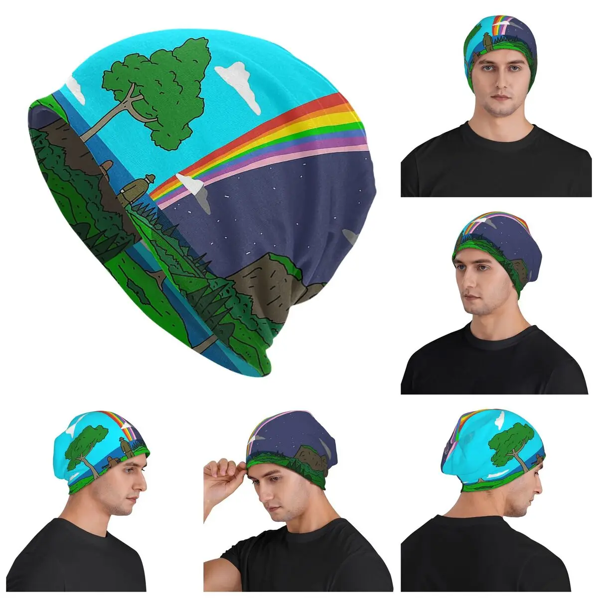 

Big Lez Show Landscape Warm Knitted Cap Hip Hop Bonnet Hat Autumn Winter Outdoor Beanies Hats for Men Women Adult