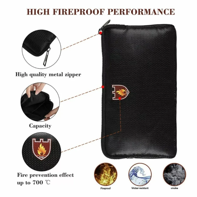 Fireproof Travel Cable Carrying Case for Powerbank Cable Adapter Phone