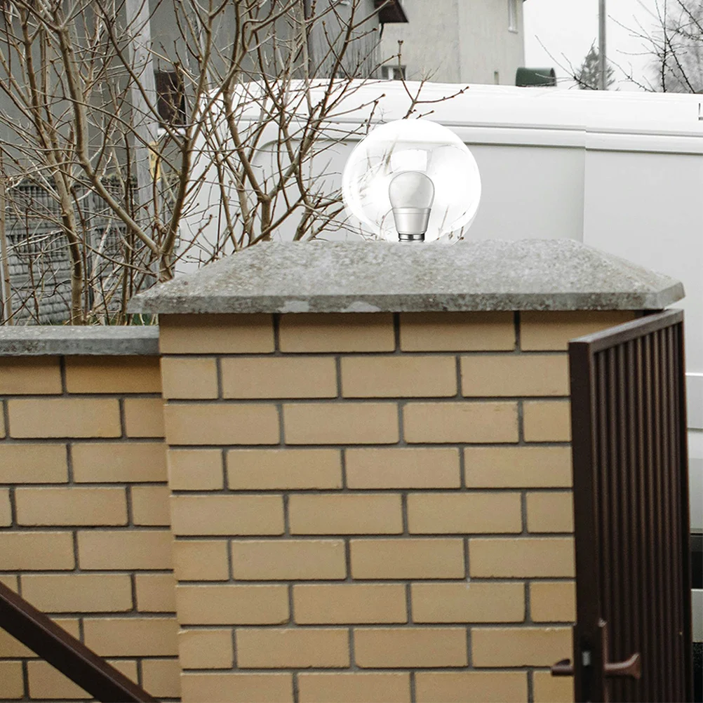 

25Cm Clear Acrylic Globe Lampshade Round Transparent Ball Cover For Outdoor Garden Wall Patio Light Fixture 12Cm Fitter Modern