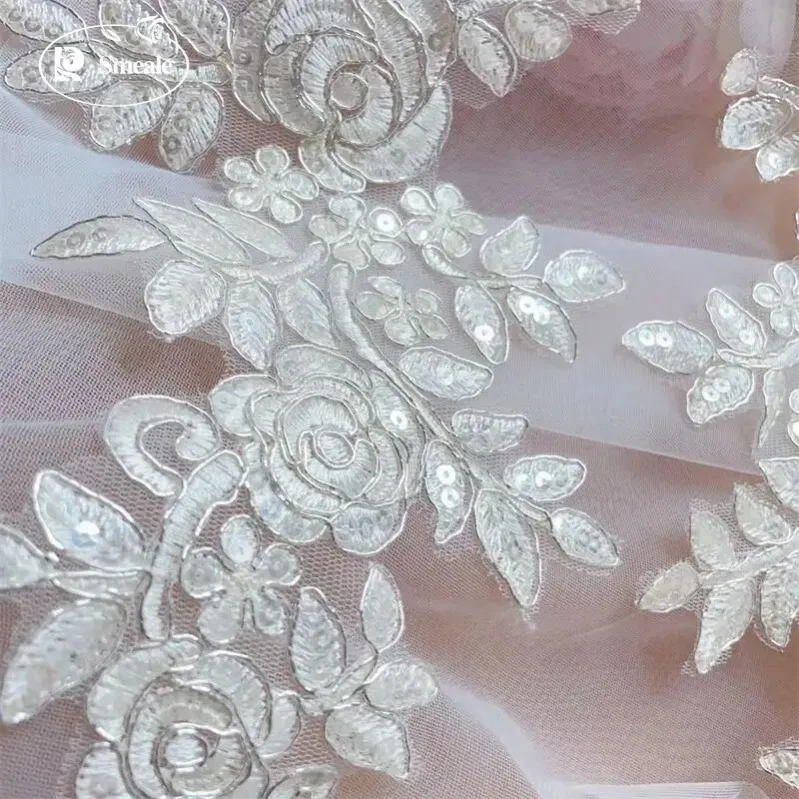 10 Stück = 5 Paar Spitzenblumen-Applikationen für Hochzeitskleider, Schleier, Hochzeitsschuhe, handgefertigte Accessoires, DIY-Applikation, RS414 – Detail 4