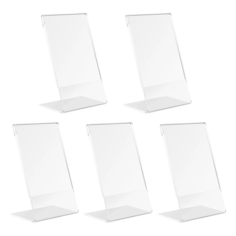 5Pcs Office Acrylic Display Leaflet Stands Counter Plastic Message Board Menu COLLEGE Holder For Business Poster