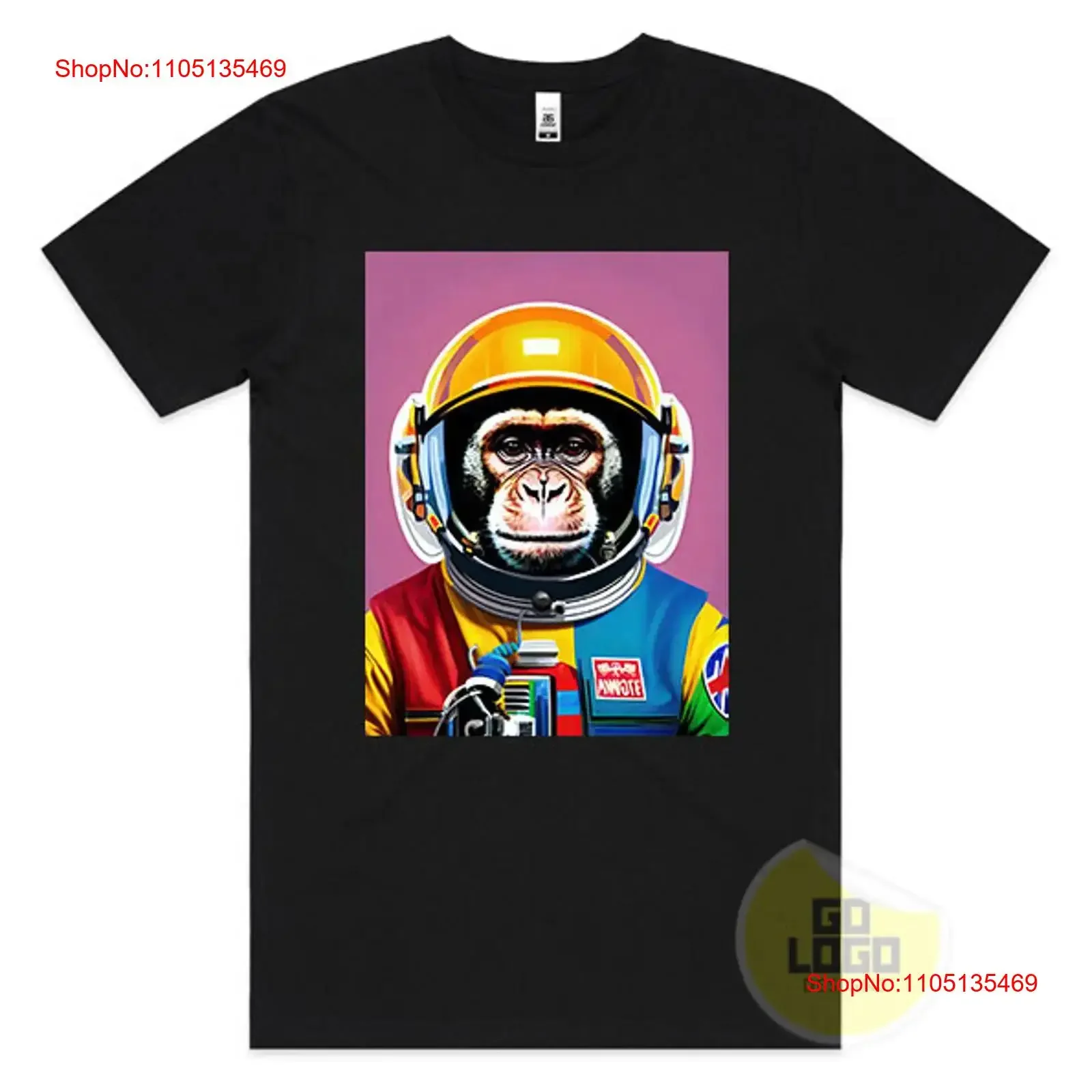 Funny T Shirt Cool CHIMP ASTRONAUT in Space Retro Ape Gorilla Monkey  vintage Washed Breathable Stretched Top For Everyday Wear