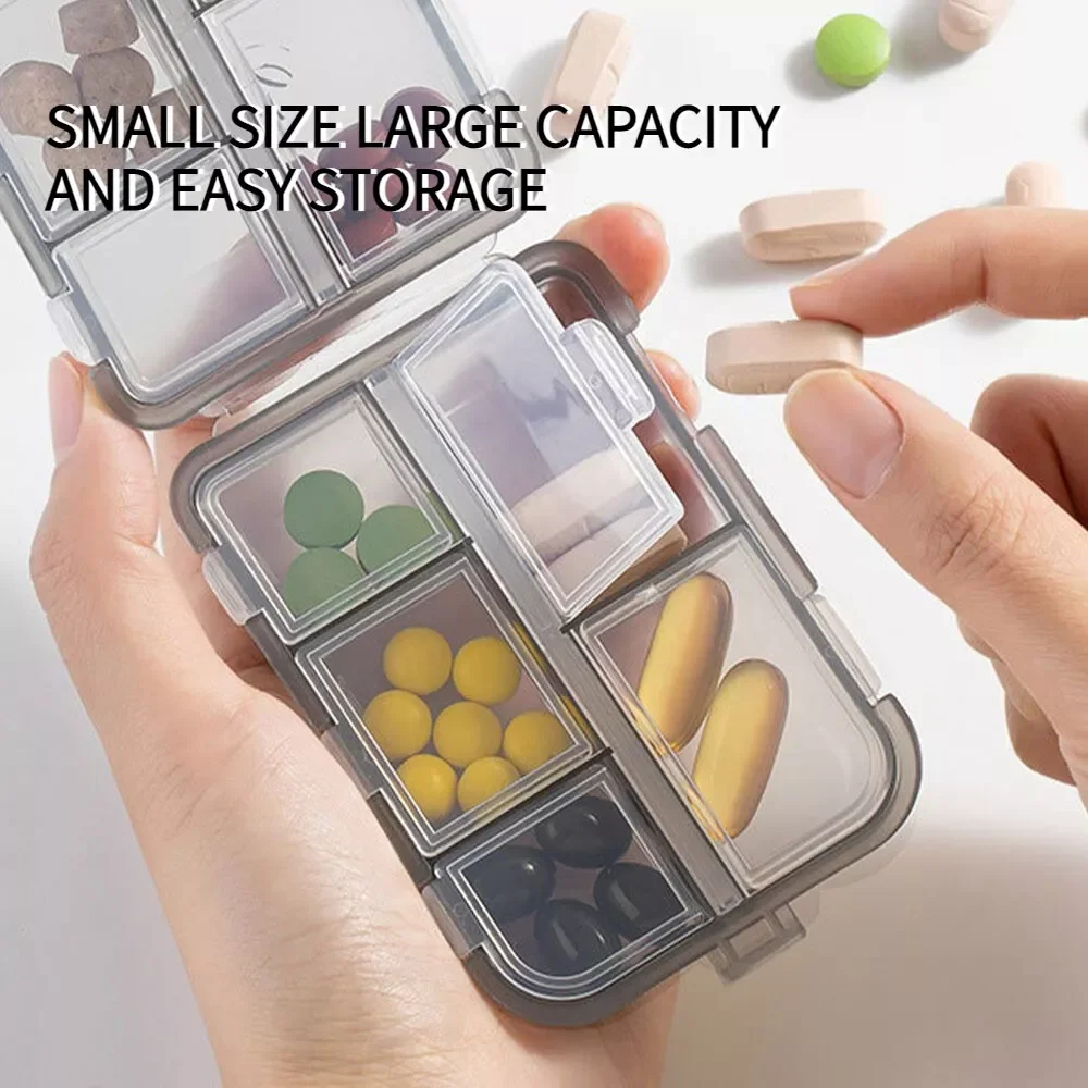 10 Grids Pill Case Small Weekly Travel Pill Organizer Portable Pocket Pillbox Dispenser for 7 Day Vitamin Container Medicine Box