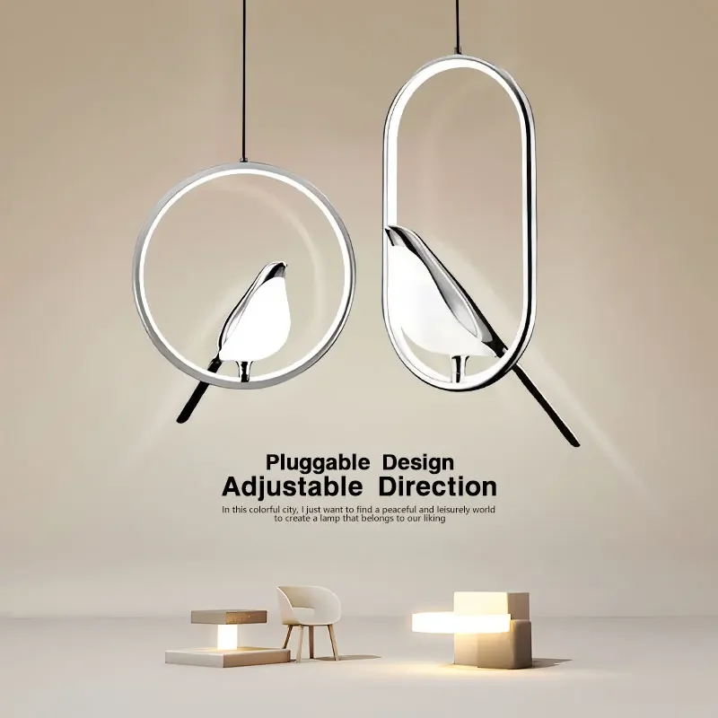 Lampes suspendues d'oiseau de LED pour la chambre à coucher salon éclairage intérieur pour la maison lustre confronLights pour couloir allée AC85-265V