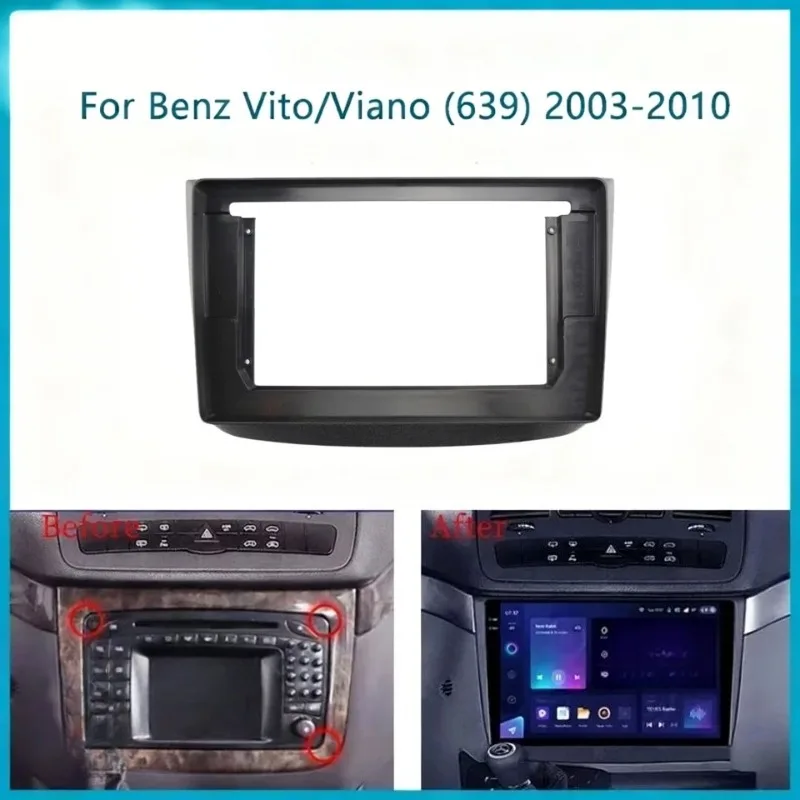 

Автомобильный радиоприемник, лицевая рамка 10,1 дюйма для Mercedes Benz Vito Viano 2 W639 2003-2010, жгут проводов стерео панели Canbus, декодер, коробка