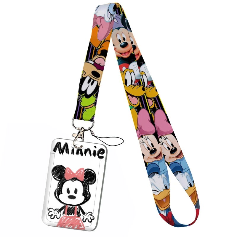 Disney Minnie Mouse POUT Cartoon Couple Keychain Set Student ID Access Card Holder Work Dinner Bust Theme Subways Accessory view 4
