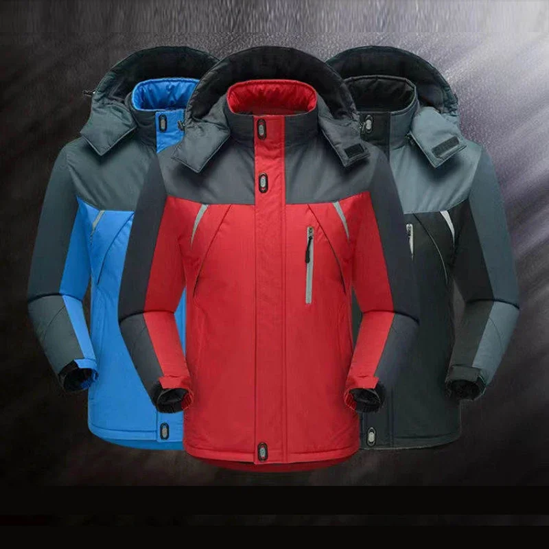 Men's Clothing Fleece-Lined Jacket Autumn Winter Men Casual Sports Windbreaker Hiking Outdoor Outfits Padded Jackets Coat