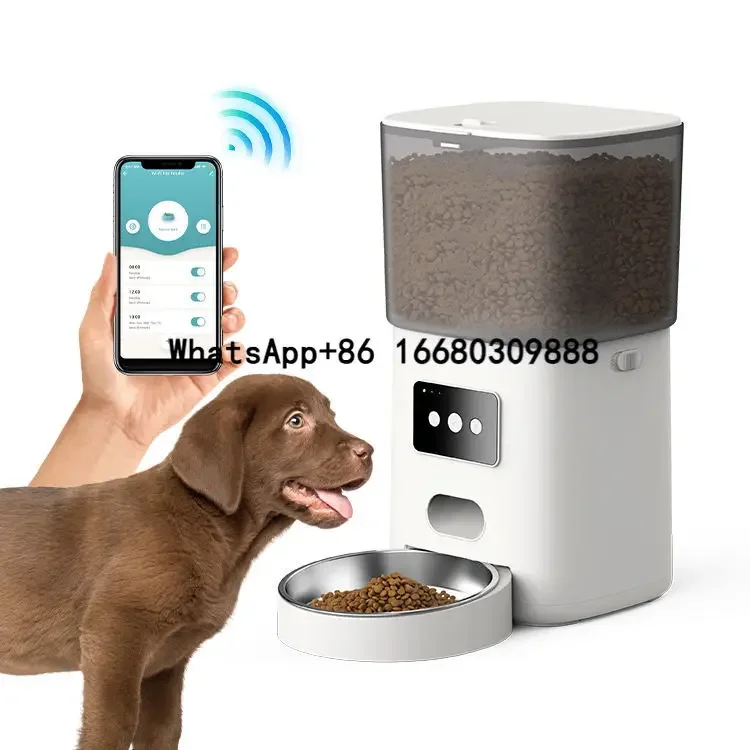 Amaz Top Seller Wifi Voice Record Automatic Pet Feeder Dog Cat Food Dispenser for Small Medium Size Pet