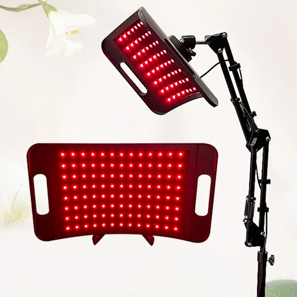 Panel de terapia de luz roja con soporte ajustable, dispositivo de luz infrarroja cercana LED de doble Chip de 660 y 850 nm para la salud de la piel, alivio del dolor