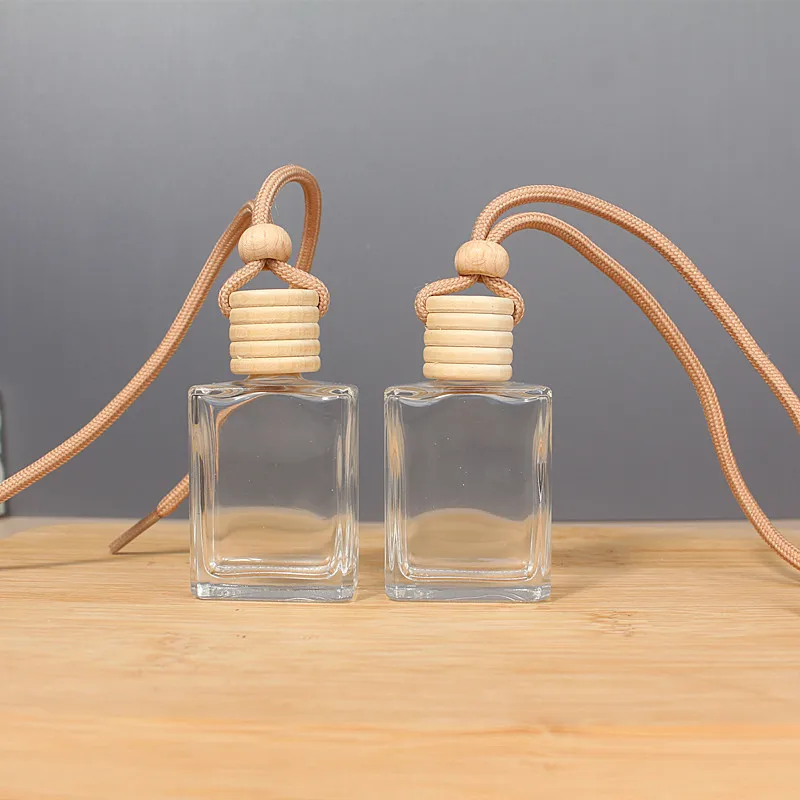 1PCS Car Hanging Glass Bottle Air Freshener Empty Bottle Aromatherapy Pendant Diffuser Car Decoration Aromatherapy Ornament