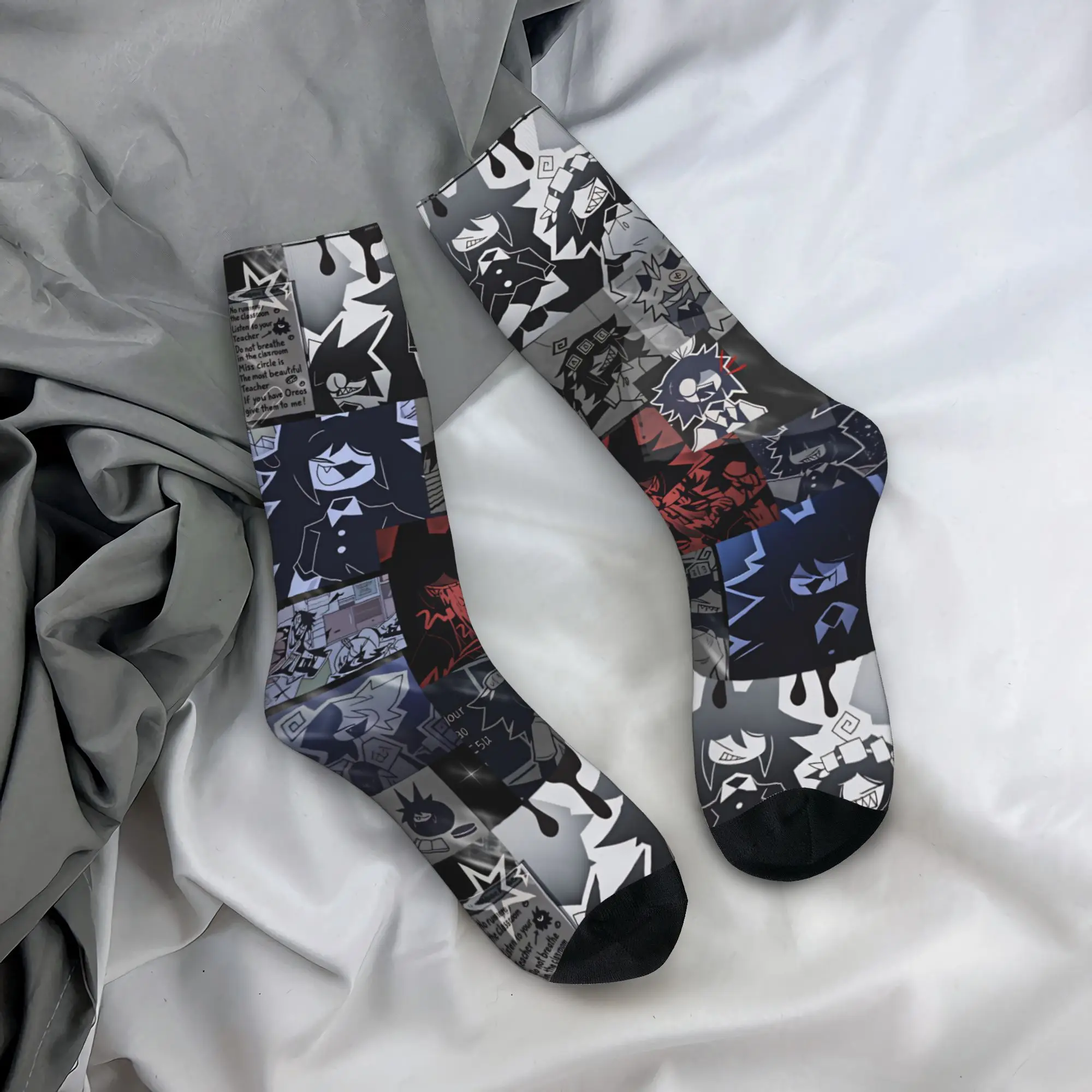 Fun Printed Cartoon M-Miss C-Circle Socks for Women Men Stretch Summer Autumn Winter Anime Crew Socks