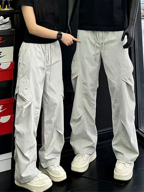 

Легкие мужские повседневные брюки прямого кроя с широкими штанинами для активного отдыха, весенний сезон, деконструированный пэчворк, рабочая одежда