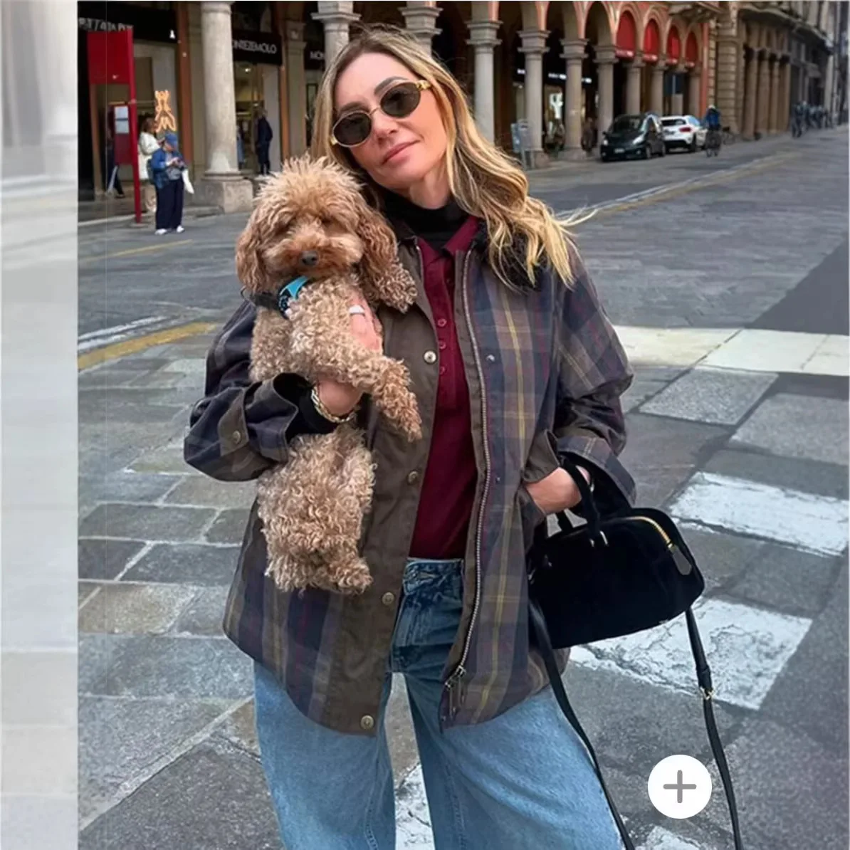

Casual Plaid Patchwork Women Jacket Full Sleeve Zipper Pocket Female Coat 2026 New Spring Lapel Single Breasted Lady Outerwears