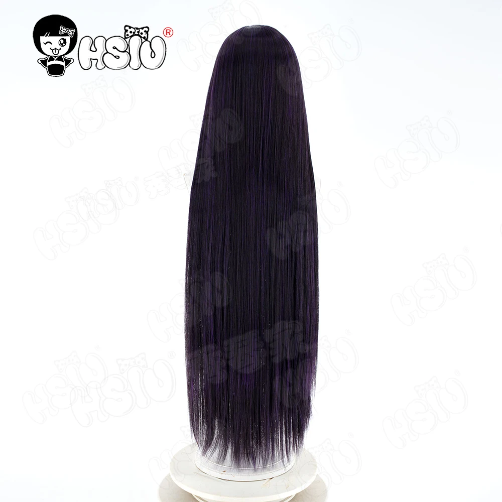 Парик для косплея Shizuhara Hiruko, синтетический парик из волокна,「HSIU」Черный, фиолетовый длинный парик, аниме, вечеринка на Хэллоуин, игра The Hundred Line, косплей
