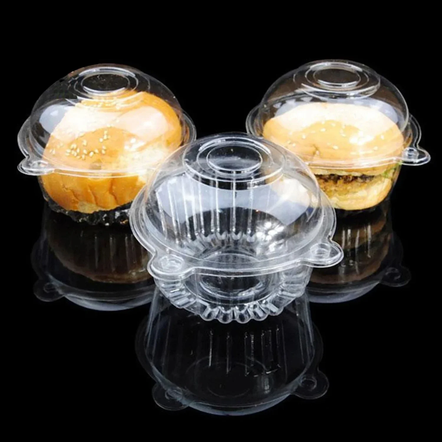 Convenient and hygienic clear dome disposable plastic single cupcake muffin holders - Ideal storage solution for delicious baked