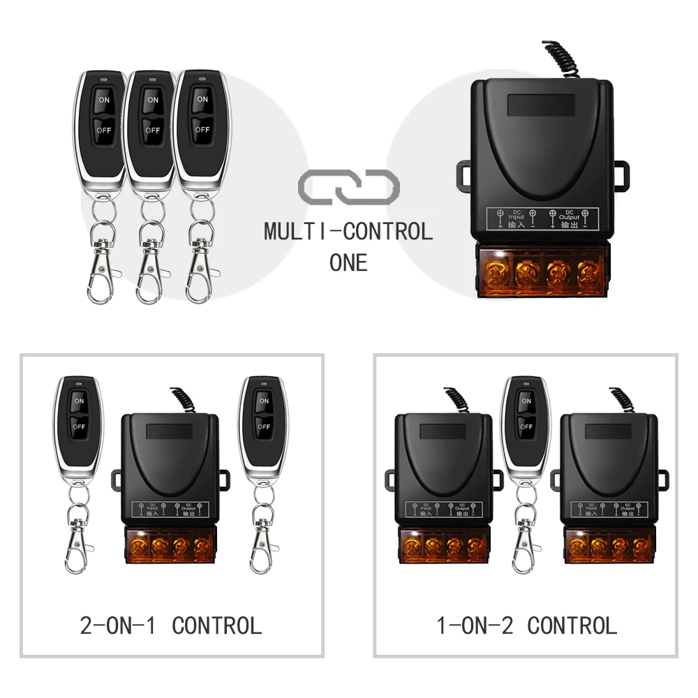 

433Mhz Universal Wireless Remote Control Switch DC 12V 1CH RF Transmitter And Relay Receiver Module for Home Automation