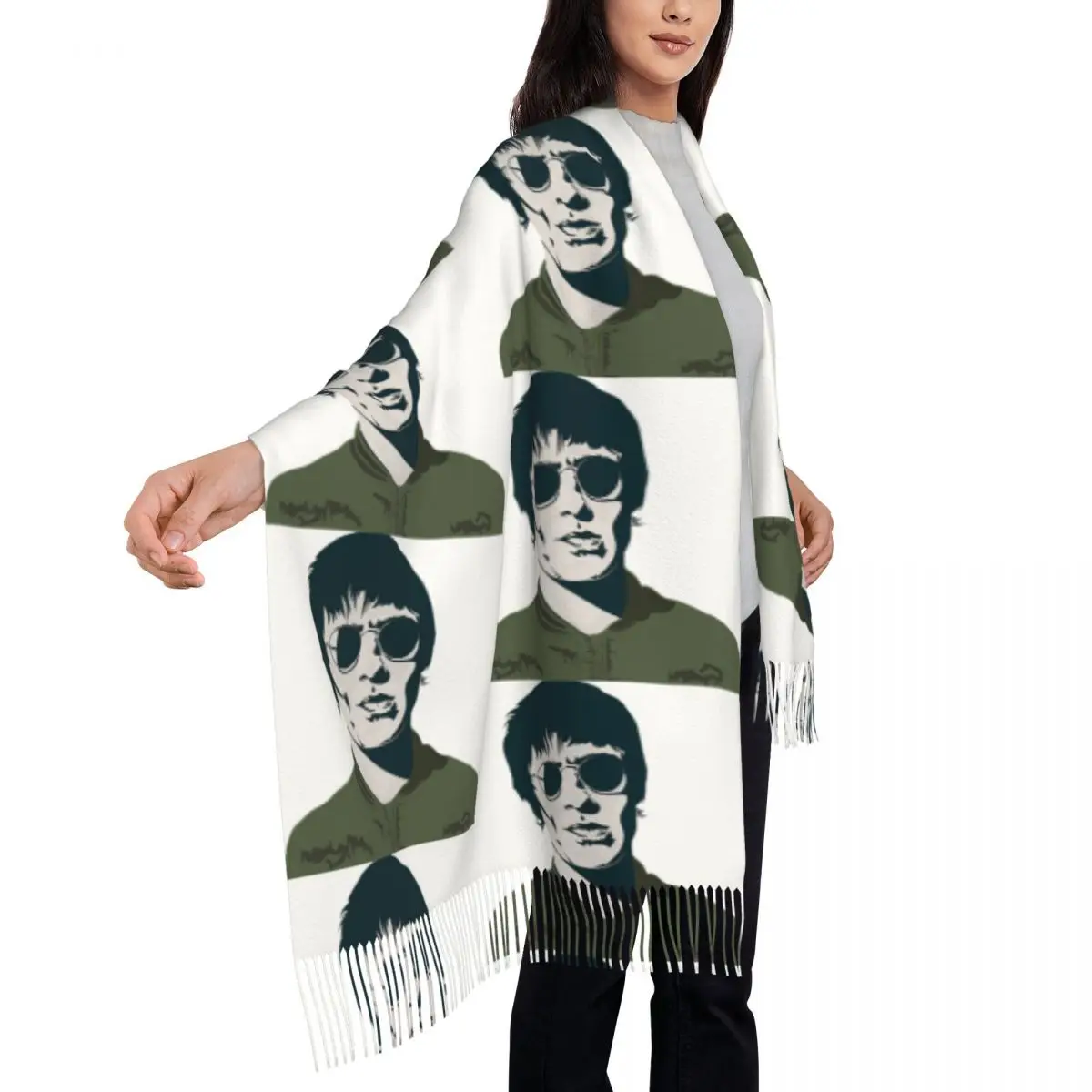 Liam Gallagher Sciarpa Sciarpe con nappe per donna Scialli e stole morbidi e caldi Grande scialle autunno inverno