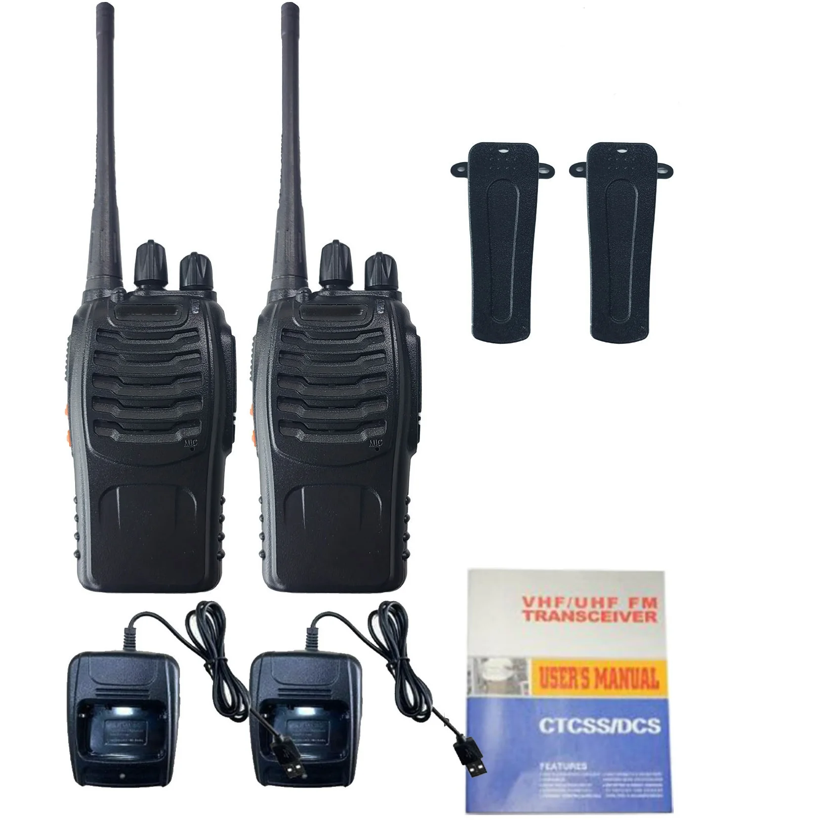 888S UHF Two-Way Walkie Talkie 400-470MHz 16CH USB Ham Portable Radio Transceiver for Hunting Hote