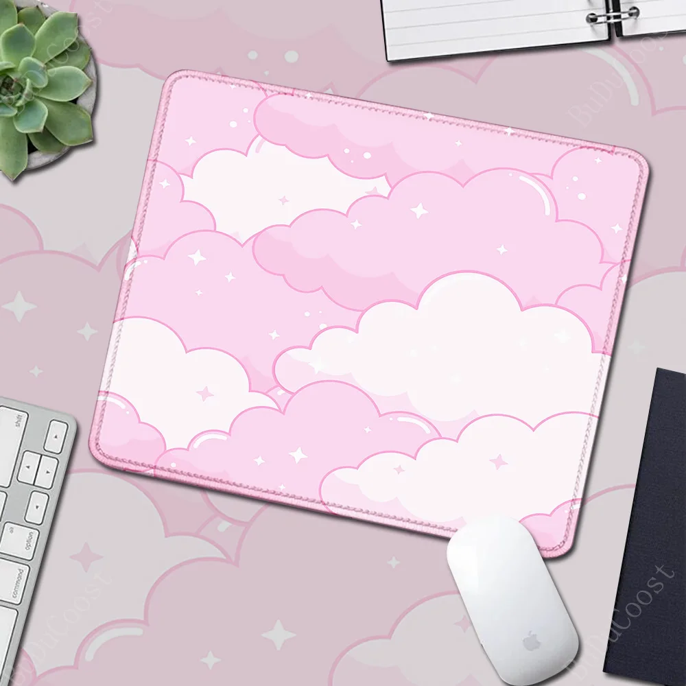 Mouse Pad Kawaii Cloud Gaming, pequenos tapetes de teclado de borracha, tapetes antiderrapantes, tapete de mesa bonito, tapete XS Desk, rosa, melhor